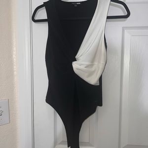 Fashion Nova Black & White Bodysuit